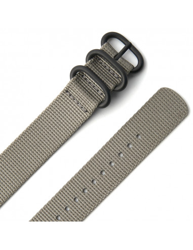 The Gray Nato Strap with black buckle