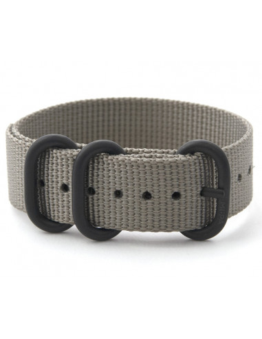 The Gray Nato Strap with black buckle