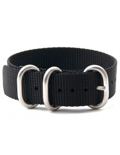 The Black Nato Strap silver buckle