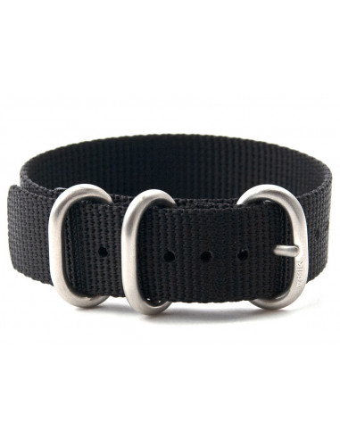 Le Bracelet Nato Noir boucle silver