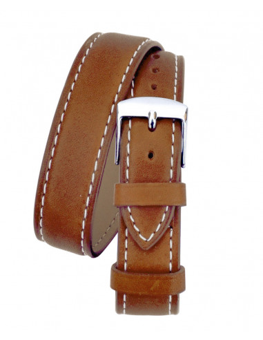 Double wrap leather strap
