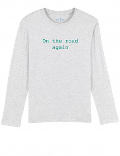 Heather white T-shirt - On the road again