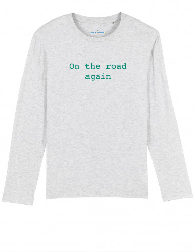 Heather white T-shirt - On the road...