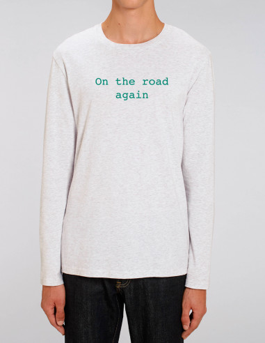 Heather white T-shirt - On the road...