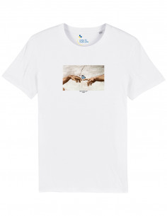 White T-shirt - Hands and Butterfly