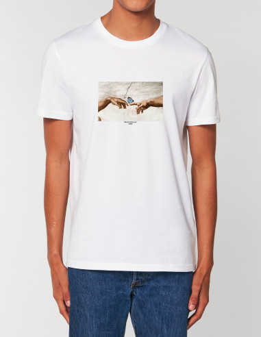 White T-shirt - Hands and Butterfly