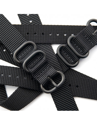The Black Nato Strap black buckle