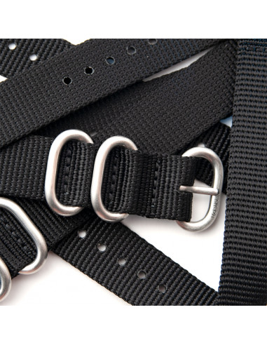 The Black Nato Strap silver buckle
