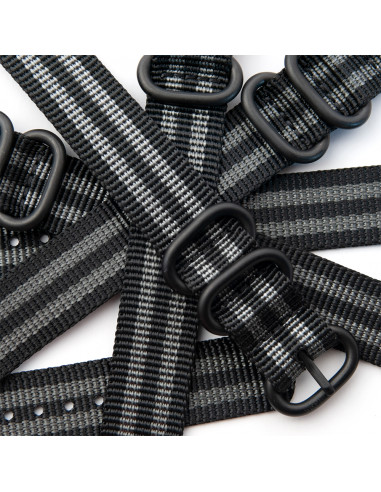Le Bracelet Nato Noir&Gris